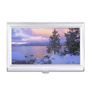 USA, California. A winter day at Lake Tahoe. Business Card Holder