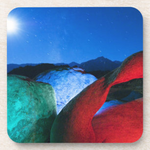 USA, California, Alabama Hills, Night photo of Coaster