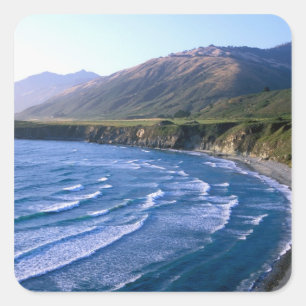 USA, California, Big Sur, bay along Highway 1. Square Sticker