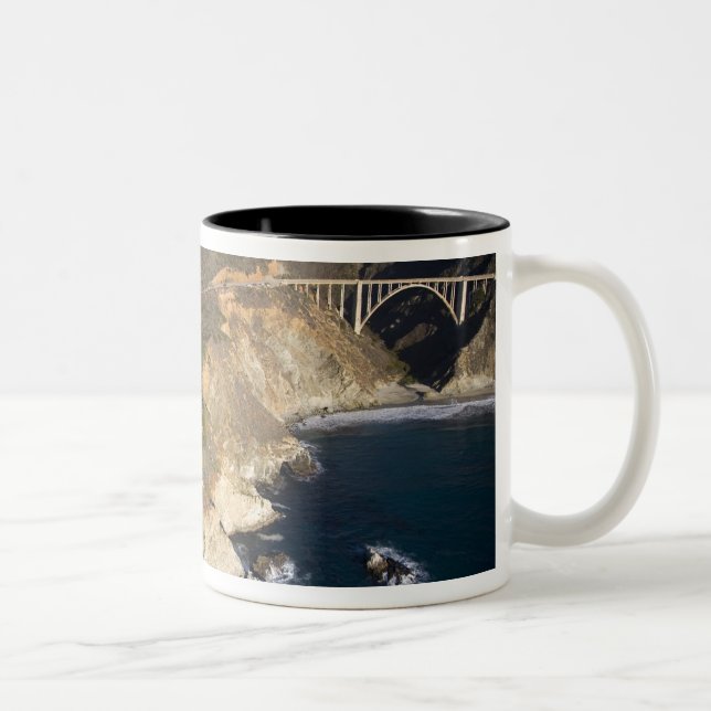 USA. California. Big Sur. Bixby Bridge Two-Tone Coffee Mug (Right)