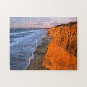 USA, California, Cliffs At Pescadero State Beach Jigsaw Puzzle