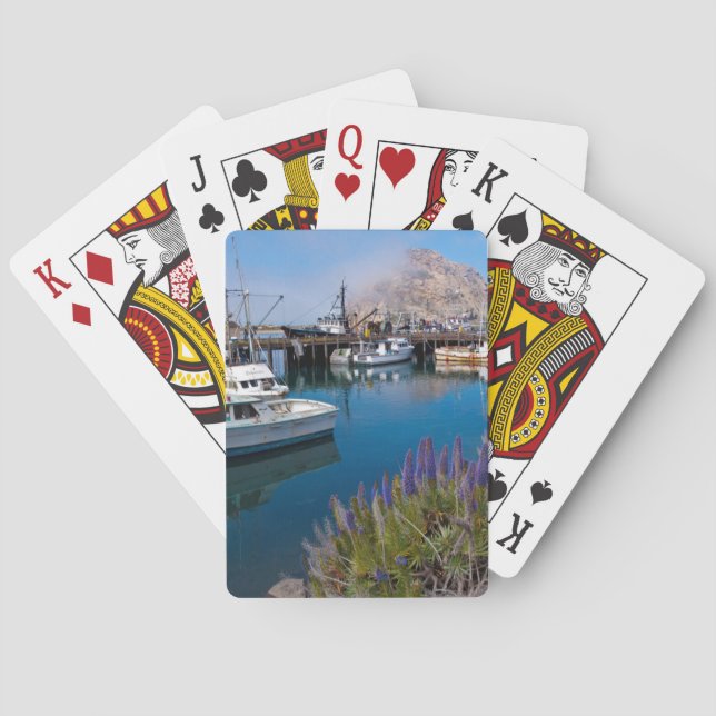 USA, California. Docked Boats At Morro Bay Playing Cards (Back)