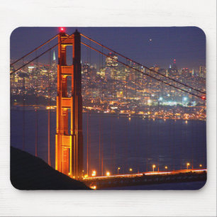 USA, California. Golden Gate Bridge At Night Mouse Pad
