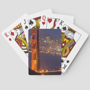 USA, California. Golden Gate Bridge At Night Playing Cards