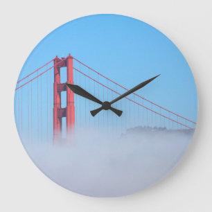 USA, California. Golden Gate Bridge In Morning Large Clock