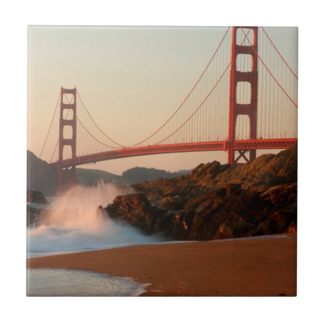 USA, California. Golden Gate Bridge View Ceramic Tile (Front)