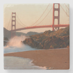 USA, California. Golden Gate Bridge View Stone Coaster