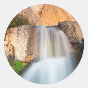 USA, California, Inyo National Forest. Waterfall Classic Round Sticker