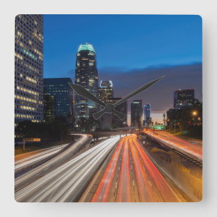 USA, California, Los Angeles, 110 Freeway 2 Square Wall Clock