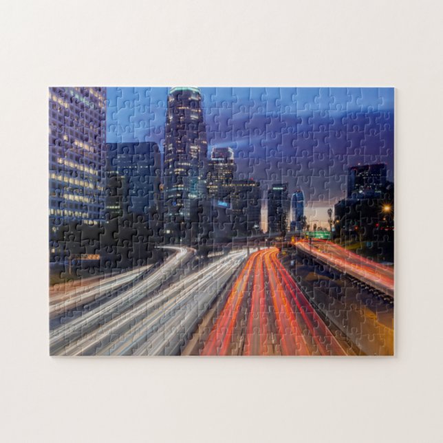 USA, California, Los Angeles, 110 Freeway Jigsaw Puzzle (Horizontal)