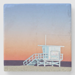 USA, California, Los Angeles, Santa Monica Beach Stone Coaster
