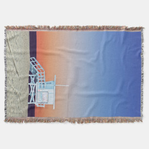USA, California, Los Angeles, Santa Monica Beach Throw Blanket