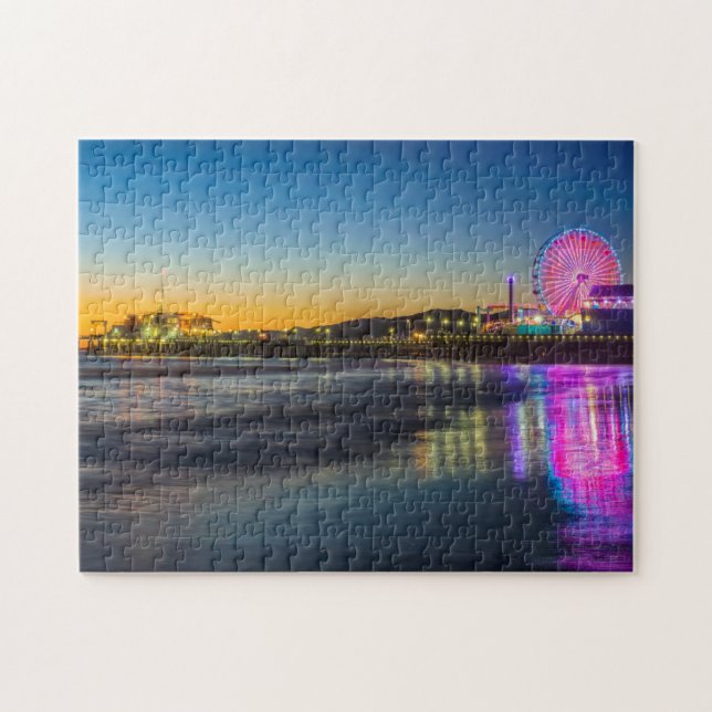 USA, California, Los Angeles, Santa Monica Pier Jigsaw Puzzle (Horizontal)
