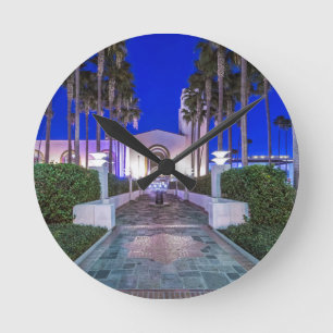 USA, California, Los Angeles, Union Station Round Clock