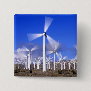 USA, California, Mojave. View of a wind turbine 15 Cm Square Badge