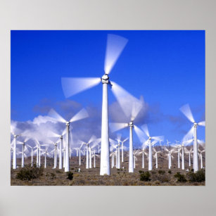 USA, California, Mojave. View of a wind turbine Poster