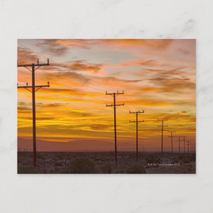 USA, California, Palm Springs, power line at 2 Postcard