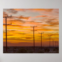 USA, California, Palm Springs, power line at 2