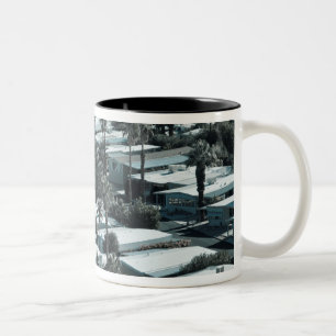 USA, California, Palm Springs. Trailer Park on Two-Tone Coffee Mug