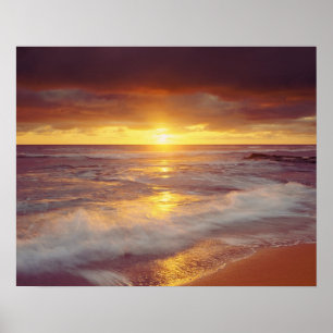 USA, California, San Diego. Sunset Cliffs beach Poster