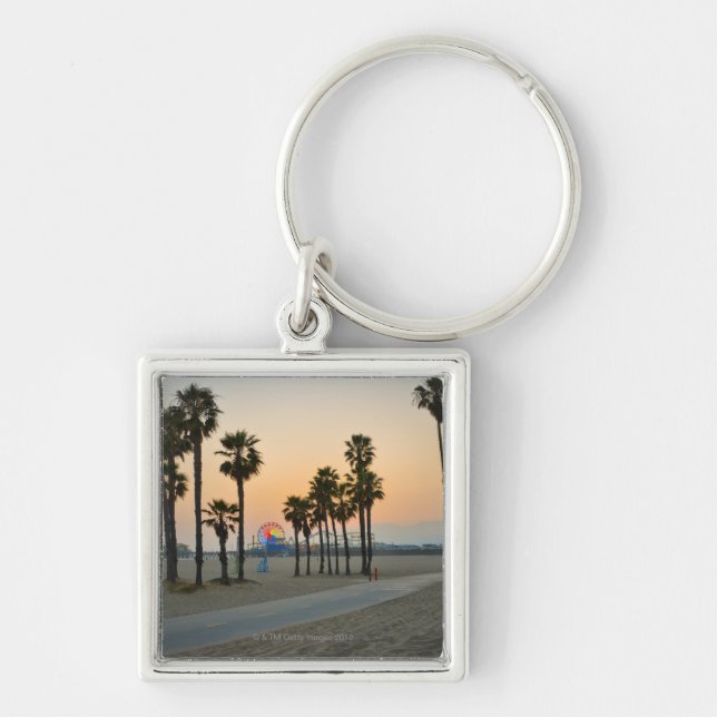 USA, California, Santa Monica Pier at sunset Key Ring (Front)
