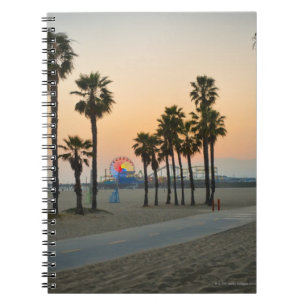 USA, California, Santa Monica Pier at sunset Notebook