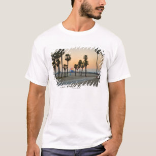 USA, California, Santa Monica Pier at sunset T-Shirt