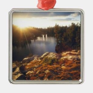 USA, California, Sierra Nevada Mountains. Sunset Metal Ornament