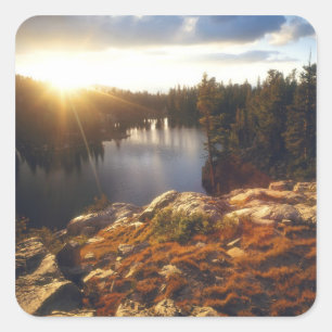 USA, California, Sierra Nevada Mountains. Sunset Square Sticker