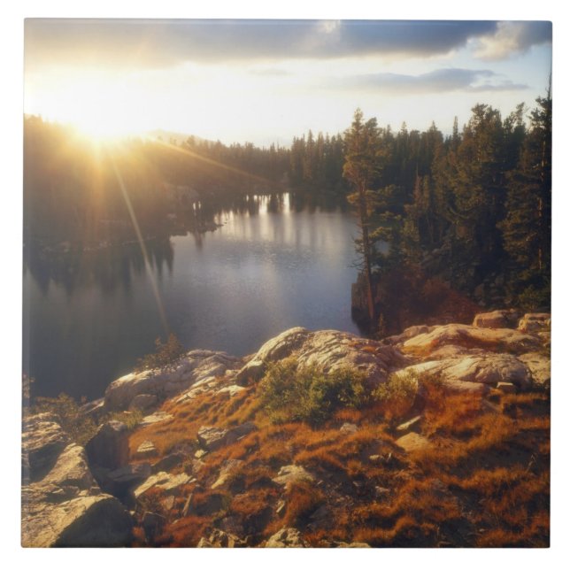 USA, California, Sierra Nevada Mountains. Sunset Tile (Front)