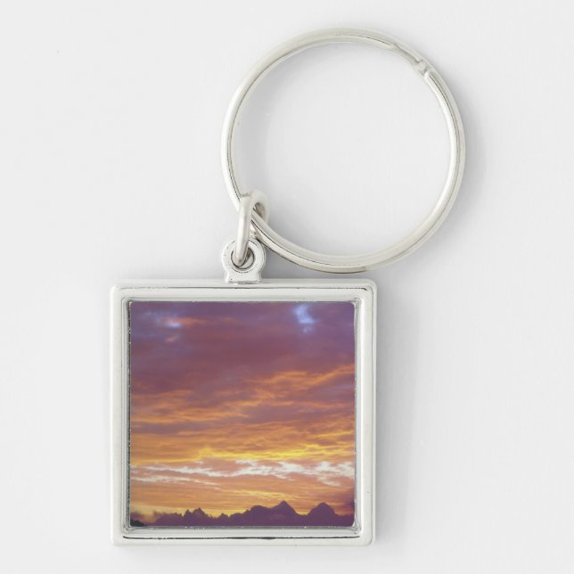 USA, California, Sunset over the Sierra Nevada Key Ring (Front)