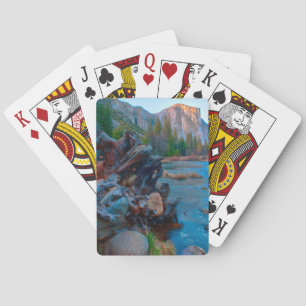 USA, California. Tree Roots In Merced River Playing Cards