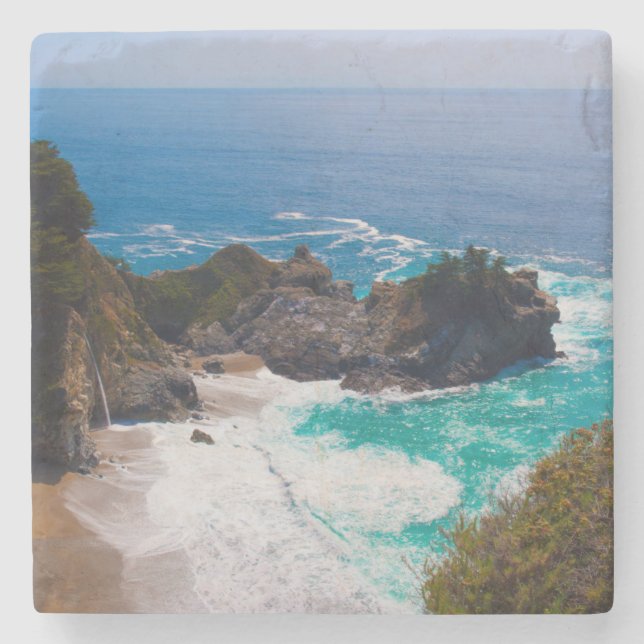 USA, California. View Of Mcway Falls Stone Coaster (Front)
