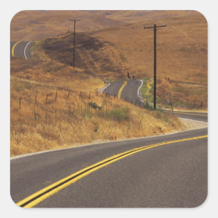 USA, California. Winding country road. Credit Square Sticker