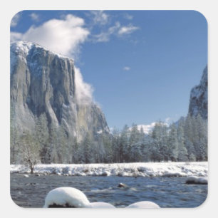 USA, California, Yosemite NP. The Merced River, Square Sticker