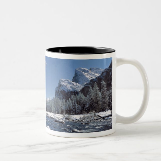 USA, California, Yosemite NP. The Merced River, Two-Tone Coffee Mug (Right)