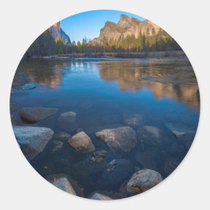 USA, California. Yosemite Valley View 2 Classic Round Sticker