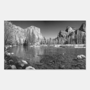 USA, California. Yosemite Valley View Rectangular Sticker