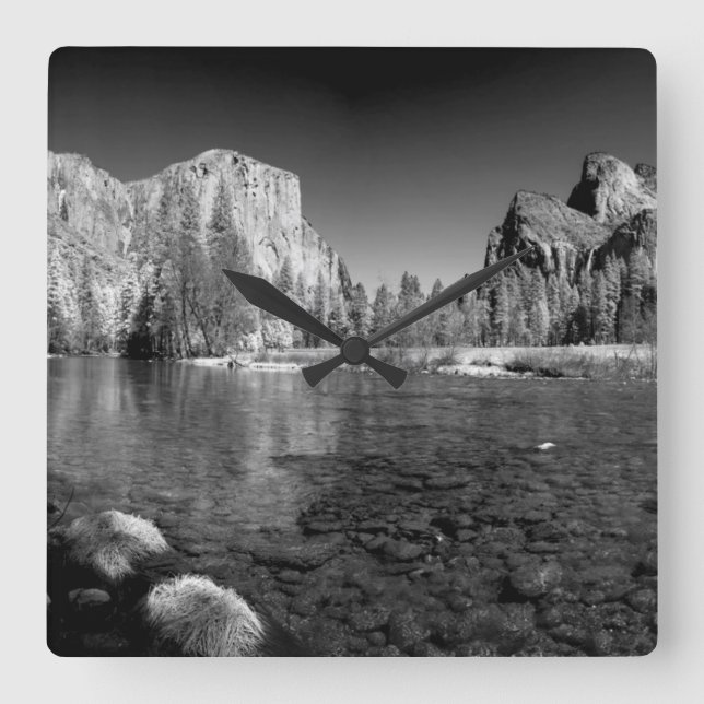 USA, California. Yosemite Valley View Square Wall Clock (Front)