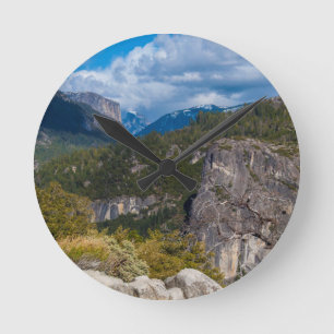 USA, California. Yosemite Valley Vista 2 Round Clock