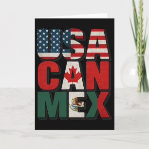 Usa Can Mex Flag Soccer North America Footbyll Fan Card
