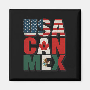 Usa Can Mex Flag Soccer North America Footbyll Fan Magnet