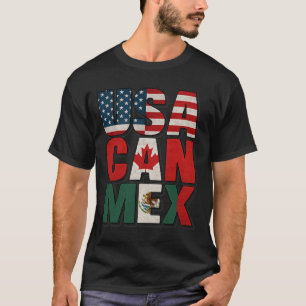 Usa Can Mex Flag Soccer North America Footbyll Fan T-Shirt