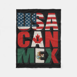 Usa Can Mex Flag Soccer North America Footll Fan A Fleece Blanket