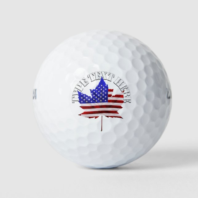 USA Canada Golf Gift Custom US Canada Golf Balls (Front)