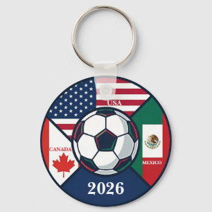 USA Canada Mexico Soccer 2026 Key Ring