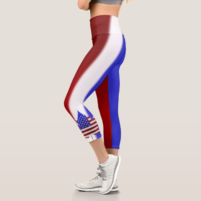 USA Canada Yoga Pants Women's US Canada Leggings (Left)