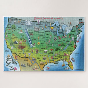 USA Cartoon Map Jigsaw Puzzle