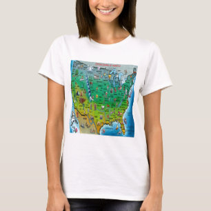 USA Cartoon Map T-Shirt