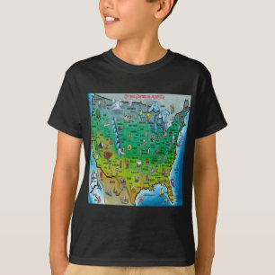 USA Cartoon Map T-Shirt
